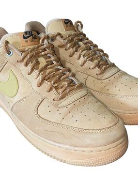 Men's 12 Nike Air Force 1 '07 WB 'Flax' Shoes - Wheat/ Gum Brown CJ9179-200 #GO7